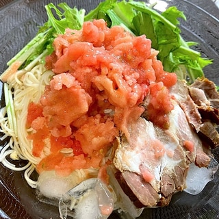 トマトかき氷がけ素麺☆夏休み昼食に変わりそうめん
